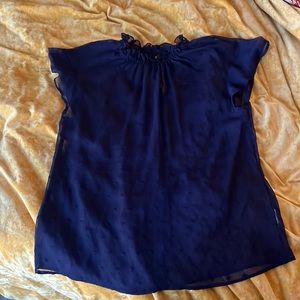 Navy blue sheer blouse